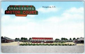 ORANGEBURG,SC   Roadside ORANGEBURG MOTOR COURT Jack Nolan's Restaurant Postcard