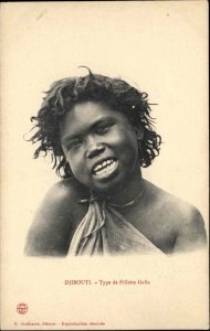 Djibouti Africa Type de Fillette Galla Pretty Young Woman c1910 Vintage Postcard