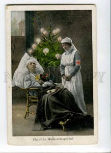 288589 WWI Nurse RED CROSS Christmas Vintage FELDPOST 1917 y