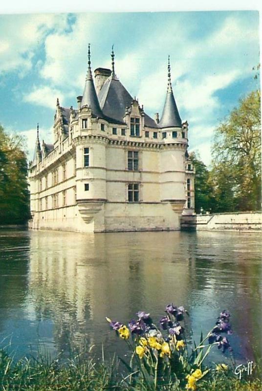 Postcard Chateaux Castle Loire Az le Rideau Paris France # 3643A