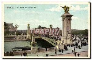 Old Postcard Paris Alexandre III bridge