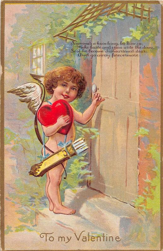 E67/ Valentine's Day Love Postcard c1910 New Middletown Ohio Cupid 23