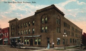 Vintage Postcard 1910's The Mary-Etta Hotel Building Landmark Fairbury Nebraska