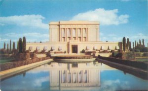 Mesa Arizona Mormon Temple Reflected in Pool Chrome Postcard