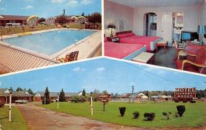 Aberdeen Maryland 1950s Postcard Tuckaway Manor Motel Room Pool Multiview