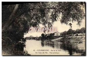 Old Postcard Courbevoie Ile de la Jatte A corner of the island Artistic view