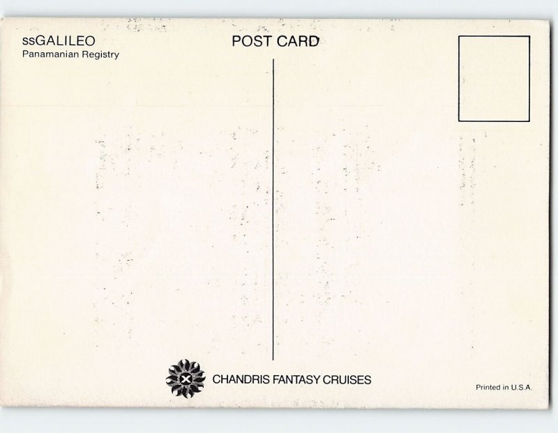 Postcard SS Galileo Panamanian Registry Chandris Fantasy Cruises