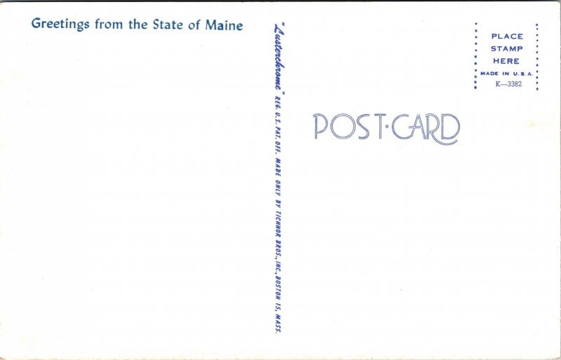 Greetings From State Maine ME Lobsters Postcard VTG UNP Tichnor Vintage Unused 