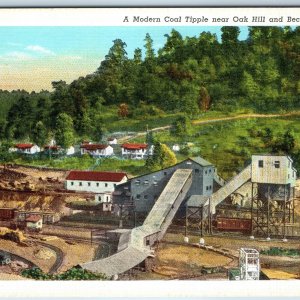 1937 Near Oak Hill W. Va. Beckley, WV Coal Tipple Occupational Mine Railway A207