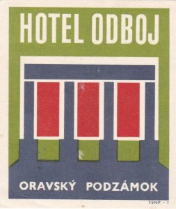 Czechoslovakia Oravsky Podzamok Hotel Odboj Vintage Luggage Label sk3694