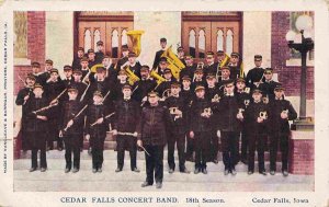 Cedars Falls Concert Brass Band Iowa 1908 postcard