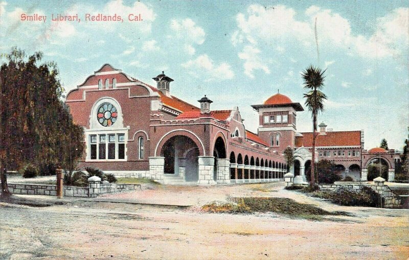 REDLANDS CALIFORNIA~SMILEY-CASA LOMA-LIBRARY-PROSPECT-STERLING~LOT 5 POSTCARDS