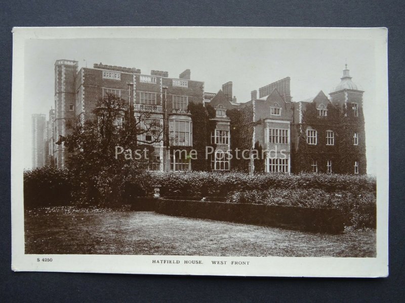 Hertfordshire HATFIELD HOUSE West Front c1909 RP Postcard by Kingsway