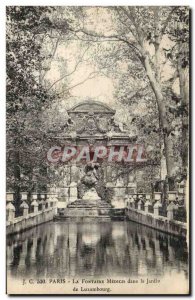 Paris Old Postcard The Medici Fountain Luxembourg Gardens