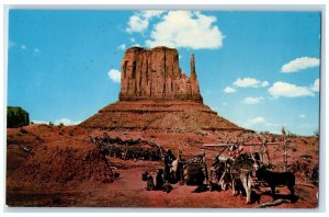 c1950 Mitten Butte Fantastic Rock Formation Monument Valley Arizona AZ Postcard