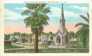 New Orleans Metairie Cemetery View  Tombs WB Postcard Unused