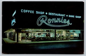 Ronnie's Restaurant  Orlando  Florida 1963  Postcard