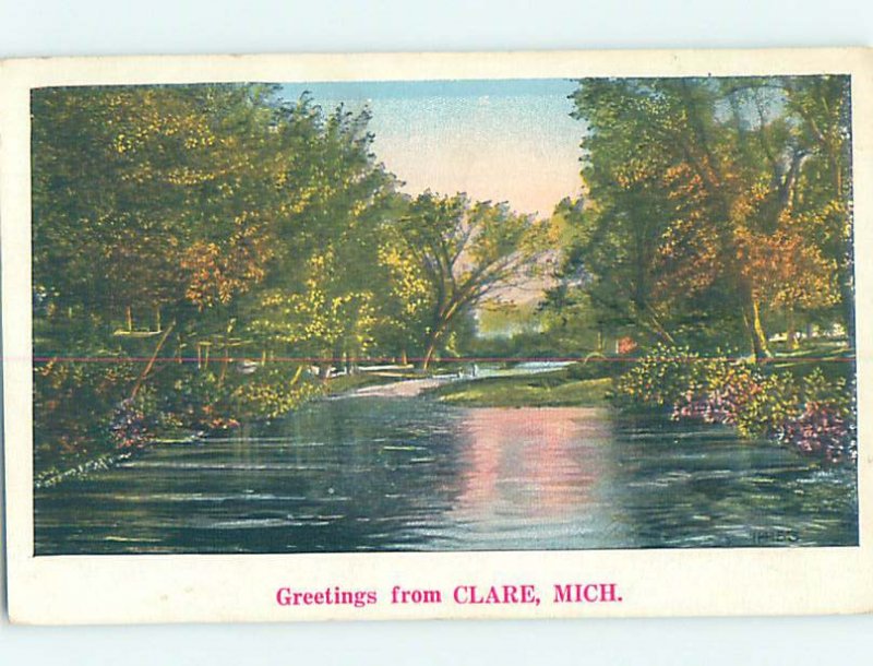 W-border NATURE SCENE Clare - Near Harrison & Mount Pleasant Michigan MI AD7367