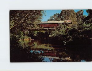 Postcard Riddles Mill Covered Bridge Waldo Alabama USA