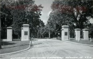 RPPC Postcard; National Cemetery Gates, Keokuk IA Lee County LL Cook 67-K