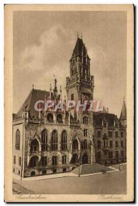 Old Postcard Saarbrucken Rathaus