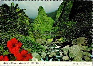 2~4X6 Postcards MAUI, Hi Hawaii KEPANIWAI PARK GARDEN & IAO VALLEY NEEDLE~Bridge