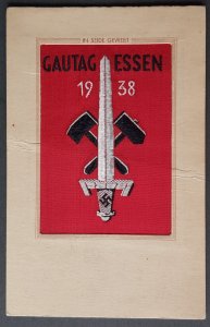 GERMANY THIRD 3rd REICH VERY RARE ORIGINAL CARD - ESSEN SILK CARD NSDAP-GAU 1938