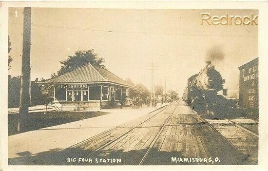 OH, Miamisburg, Ohio, Big Four Station, Railroad Depot, RPPC