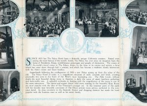 1920s Palace Hotel San Francisco California Art Deco Brochure #7E