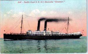 CORONADO, CA   Pacitic Coast STEAMSHIP CO. The GOVERNOR   1912  Postcard