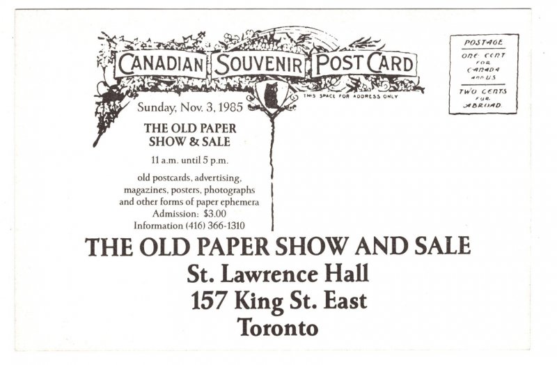 Powells Barber Shop, The Old Paper Show & Sale, Toronto 1985, Deltiology