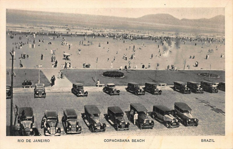 Copacabana Beach, Rio De Janiero, Brazil, Early Postcard, Unused