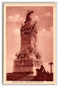 Monument to the Magna Carta Buenos Aires Argentina UNP WB Postcard W8