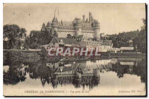 Old Postcard Chateau de Pierrefonds view from the Lake