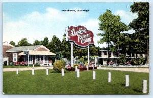 0BROOKHAVEN, Mississippi MS~ Roadside DELLA'S TOURIST COURT Motel 1940s Postcard