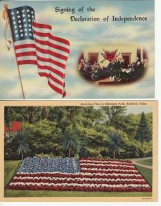 PATRIOTIC   FLAGS, SHIELD  4 POSTCARDS postcard