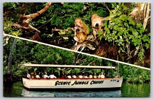 Ships~Florida~Jungle Cruise & Tarzan Monkeys @ Silver Springs River~Vtg Postcard