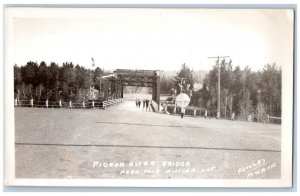 Fort William Ontario Canada Postcard Pigeon River Bridge c1930's RPPC Photo