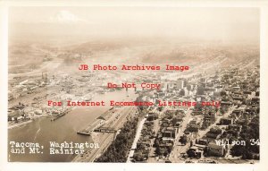 WA, Tacoma, Washington, RPPC, City Scene, Mount Rainier, Wilson Photo No 34