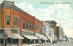 Postcard South Dakota Mitchell West Side Main Street 23-5641