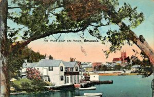 BERMUDA~THE WHITE SWAN TEA HOUSE~1914 PSTMK PHOENIX DRUG PUBLISHED POSTCARD