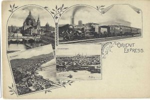 Vintage Undivided-back Multi View Postcard. The Orient Express.