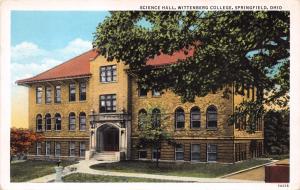 SPRINGFIELD OHIO WITTENBERG COLLEGE~CARNEGIE SCIENCE HALL  POSTCARD 1920s