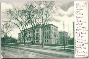 1907 Central High School Springfield Massachusetts MA Antique Posted Postcard