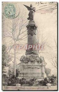 Postcard Old Army War of 1870 commemorative Monument Perpignan