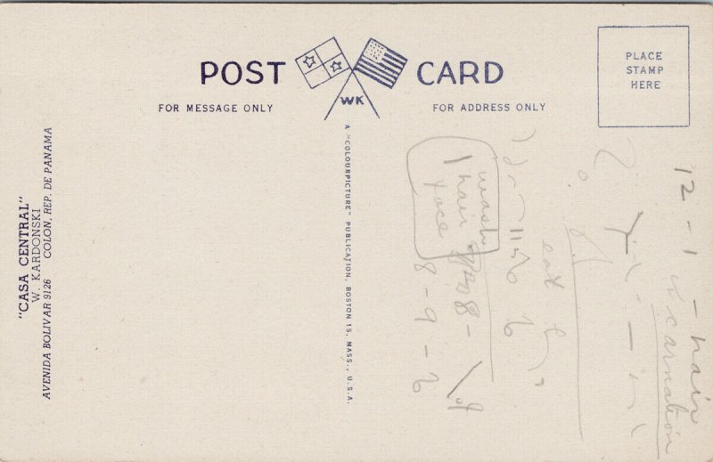 Panama The Golden Alter San Jose Church Casa Central Linen Postcard H15