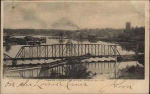 Appleton Wisconsin WI Lower Fox River Bridge c1910 Vintage Postcard