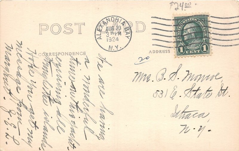 PC1/ Alexandria Bay New York RPPC Postcard '24 Ruma Yacht Thousand Islands 285
