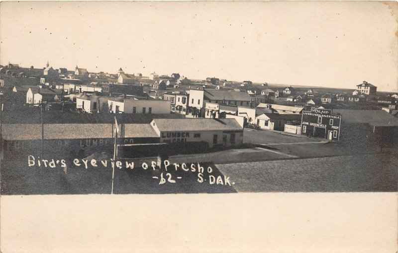 H6/ Presho South Dakota Postcard RPPC c1910 Birdseye View Stores