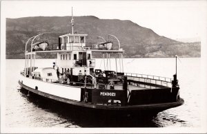 Ferry 'Pendozi' Boat Okangan Lake BC British Columbia 1945 RPPC Postcard H31